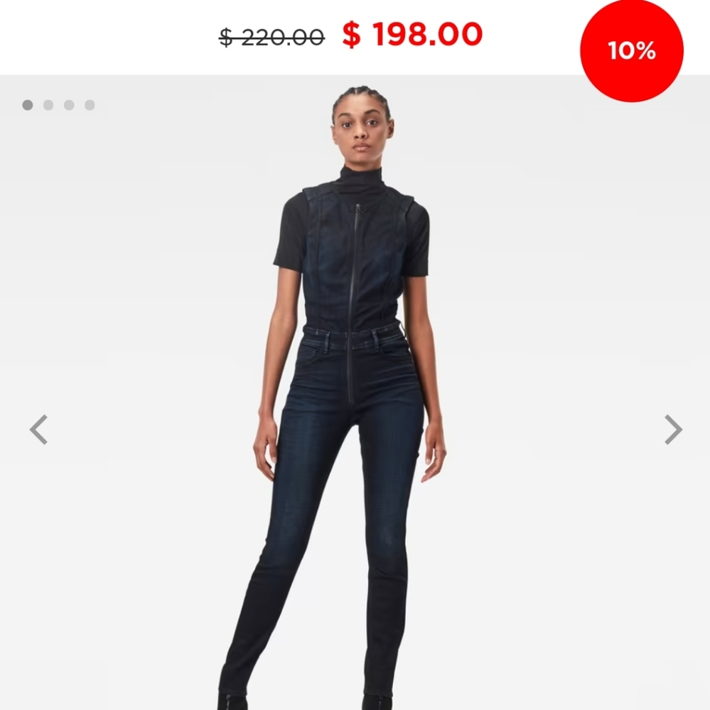 G-Star Raw dark wash denim sleeveless jumpsuit